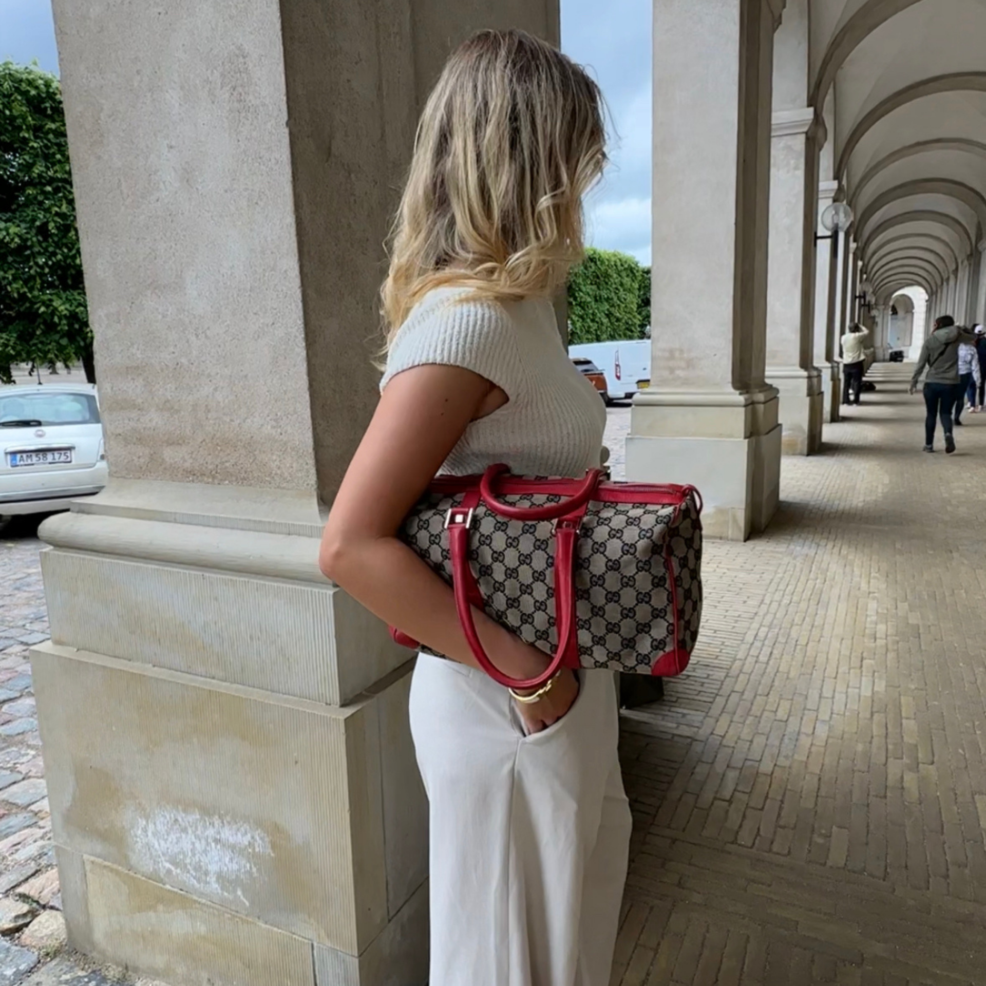 Gucci Abbey D-Ring Boston Brown Canvas