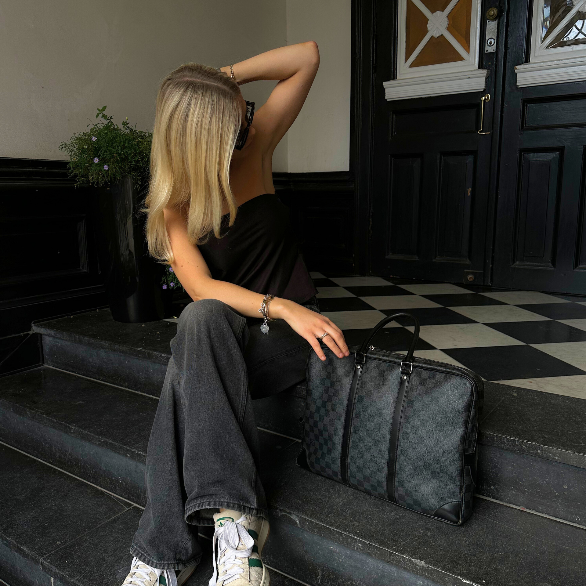 Louis Vuitton Port Documents Voyage PM Black Canvas