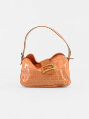Fendi Double Flap Orange Patent leather