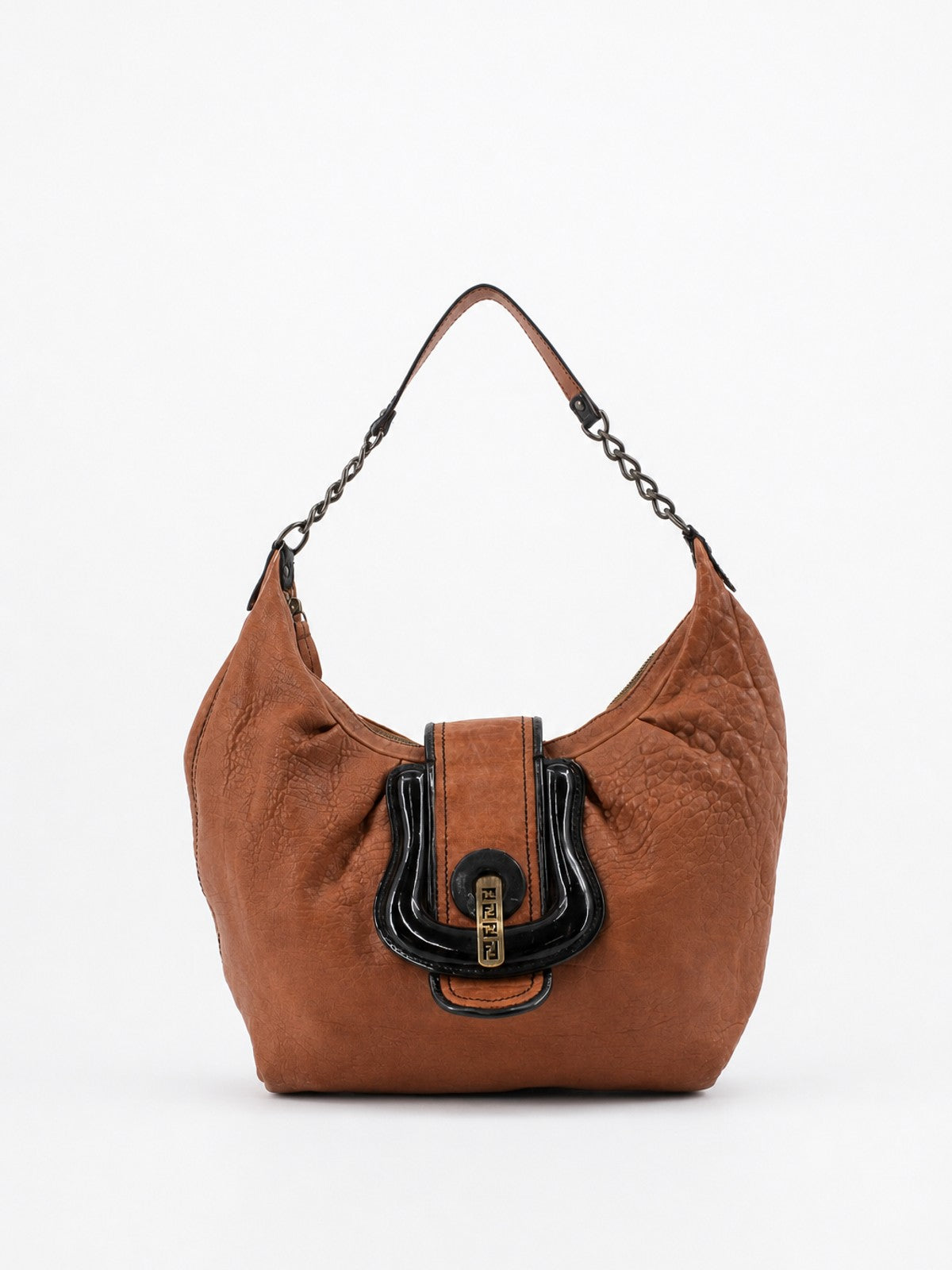 Fendi Shoulder Bag Brown Leather