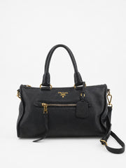 Prada Hand Bag Black Leather