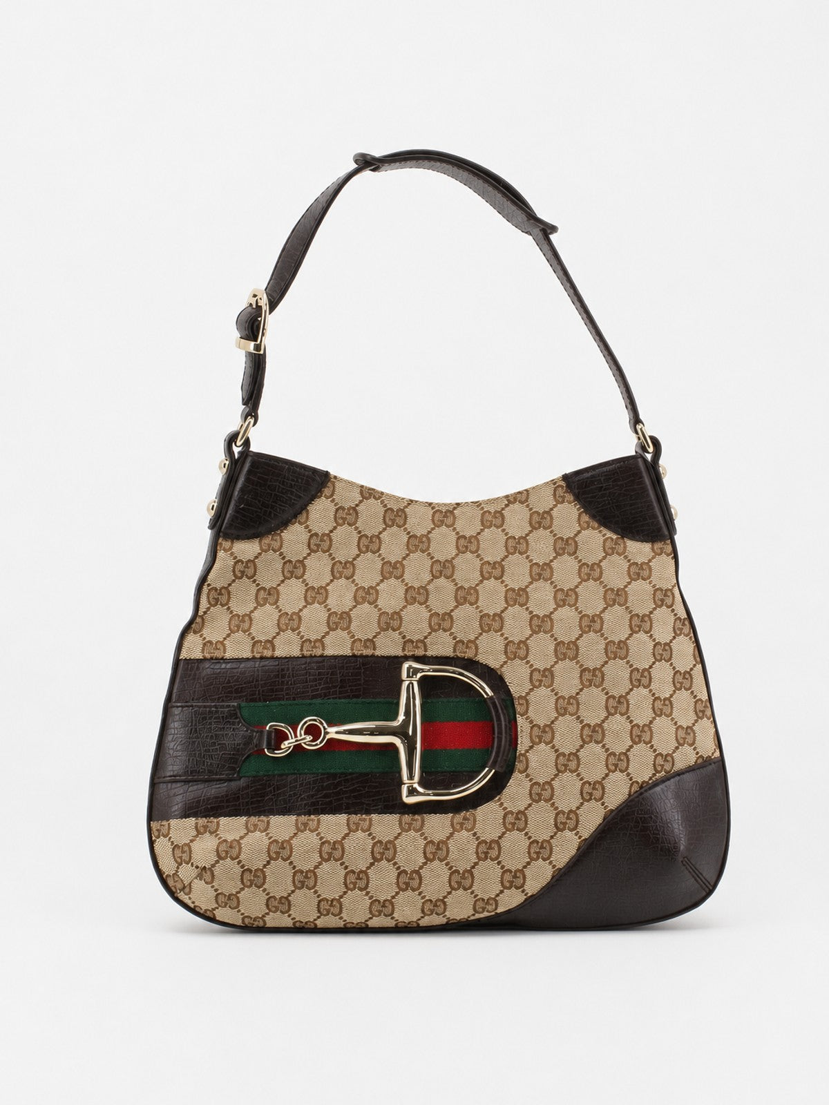 Gucci Shoulder Bag Brown Canvas