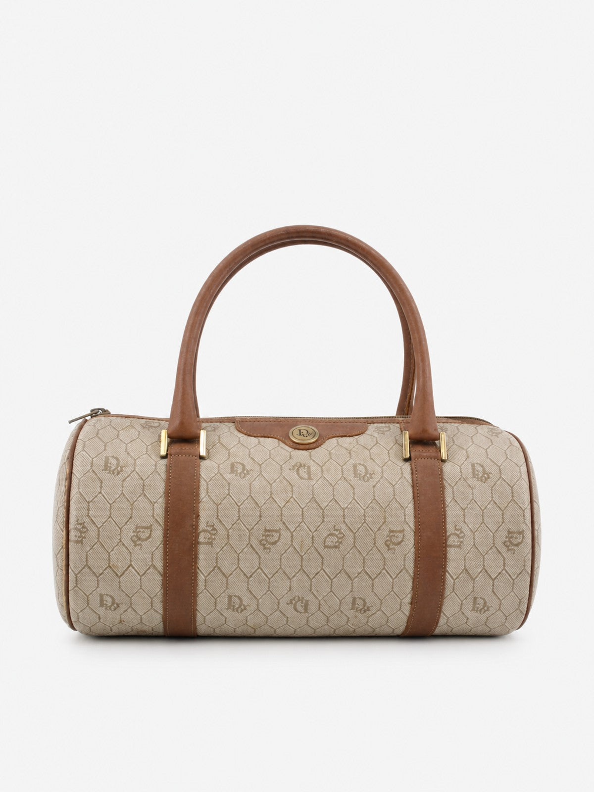 Christian Dior Hand Bag Brown Canvas