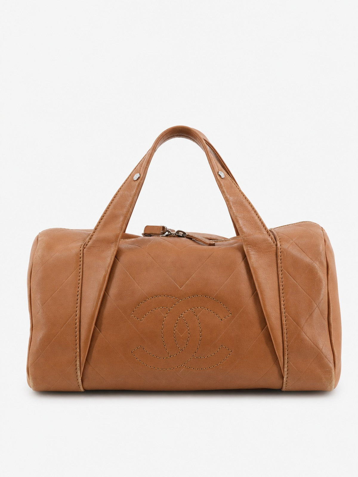 Chanel Hand Bag Orange Leather