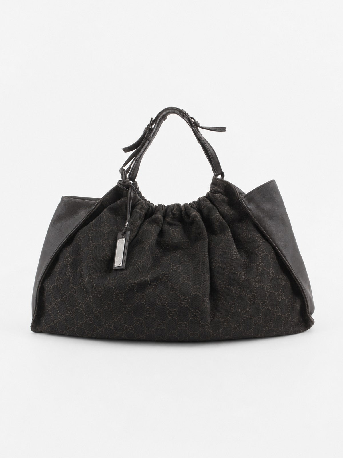 Gucci Hand Bag Brown Fabric