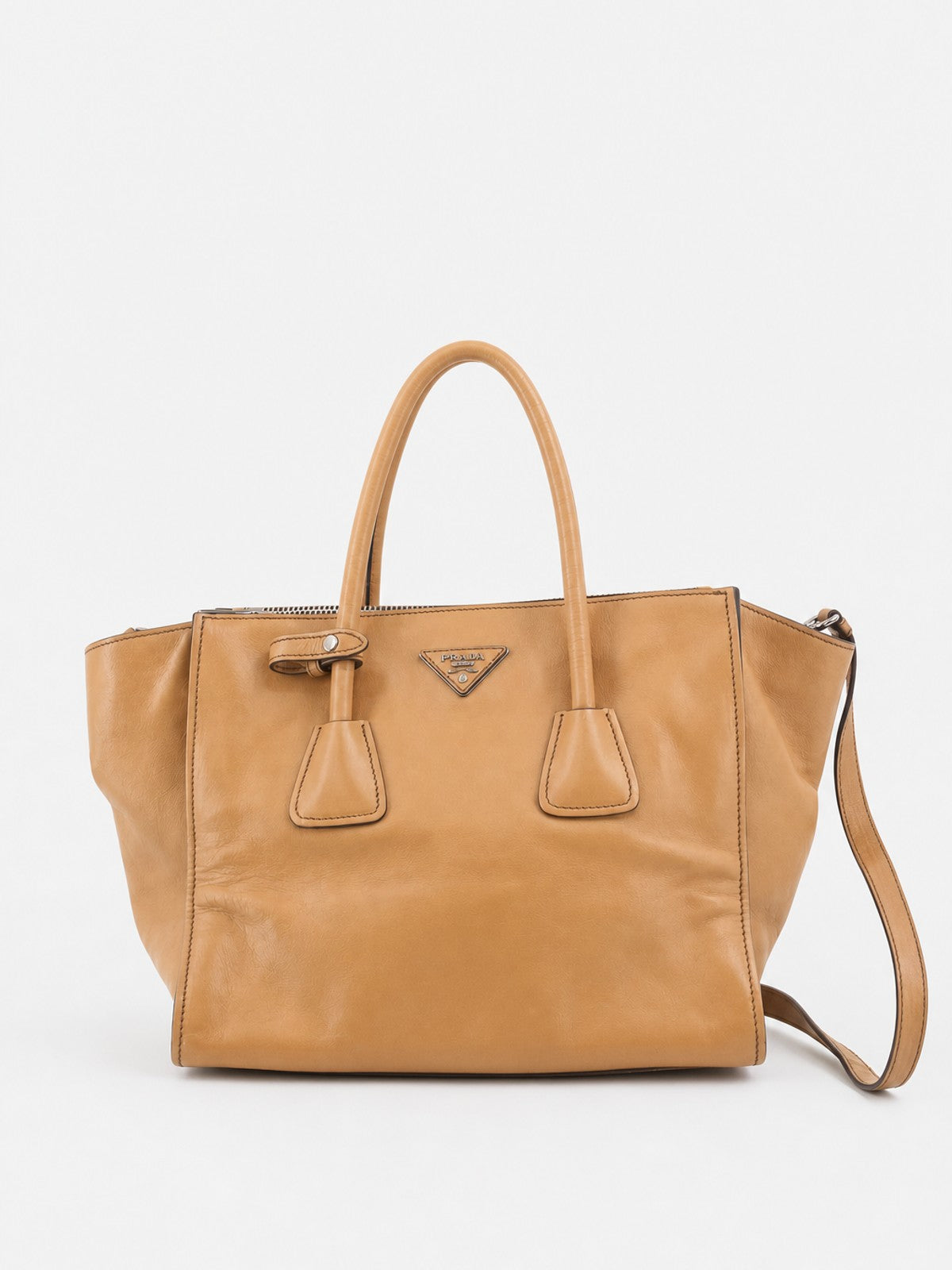 Prada Twin Pocket Beige Leather