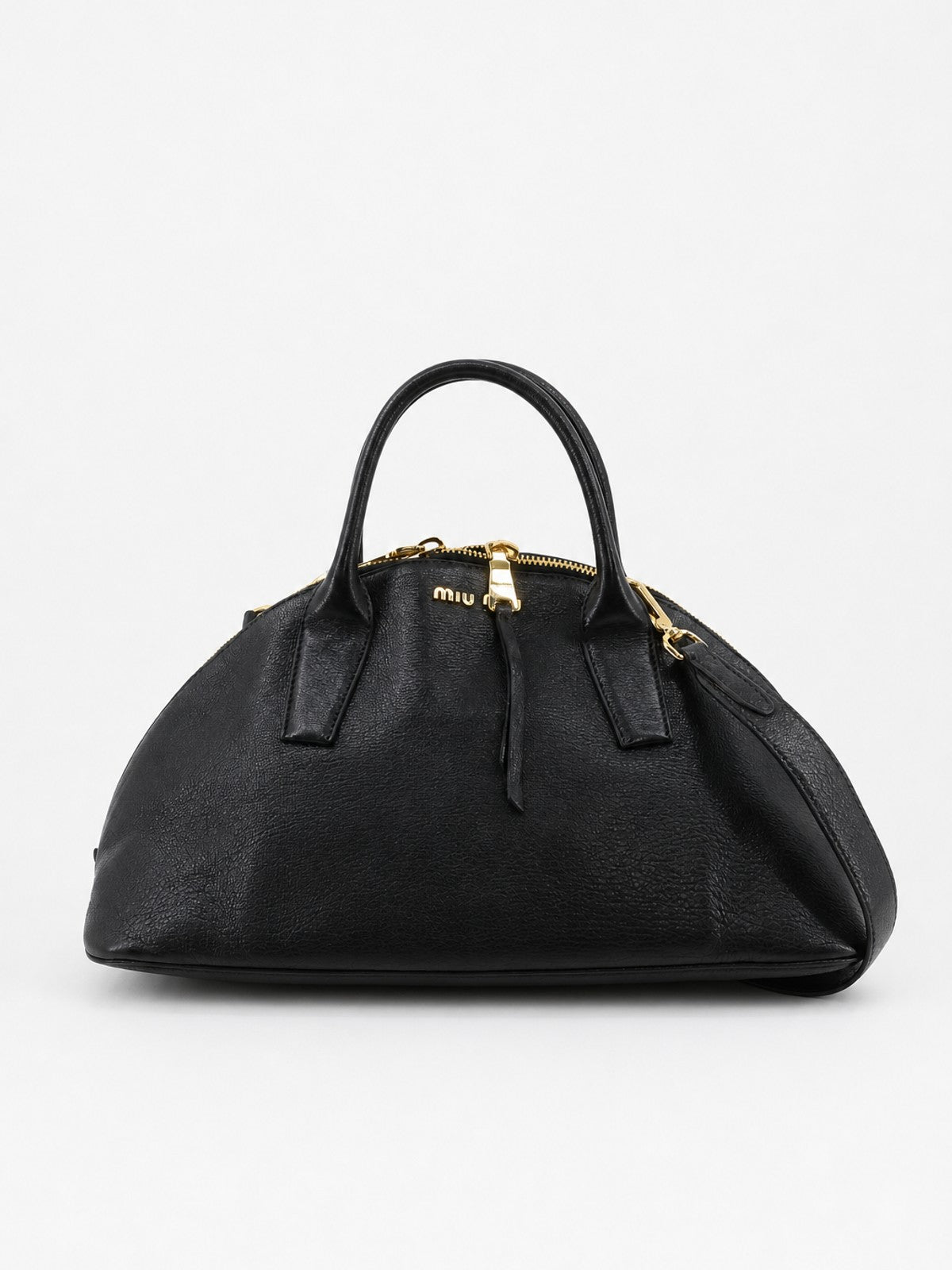Miu Miu Hand Bag Black Leather