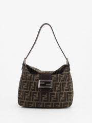 Fendi Double Flap Mamma Brown Canvas