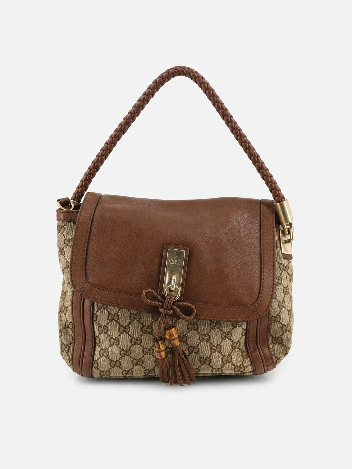 Gucci Shoulder Bag Brown Canvas