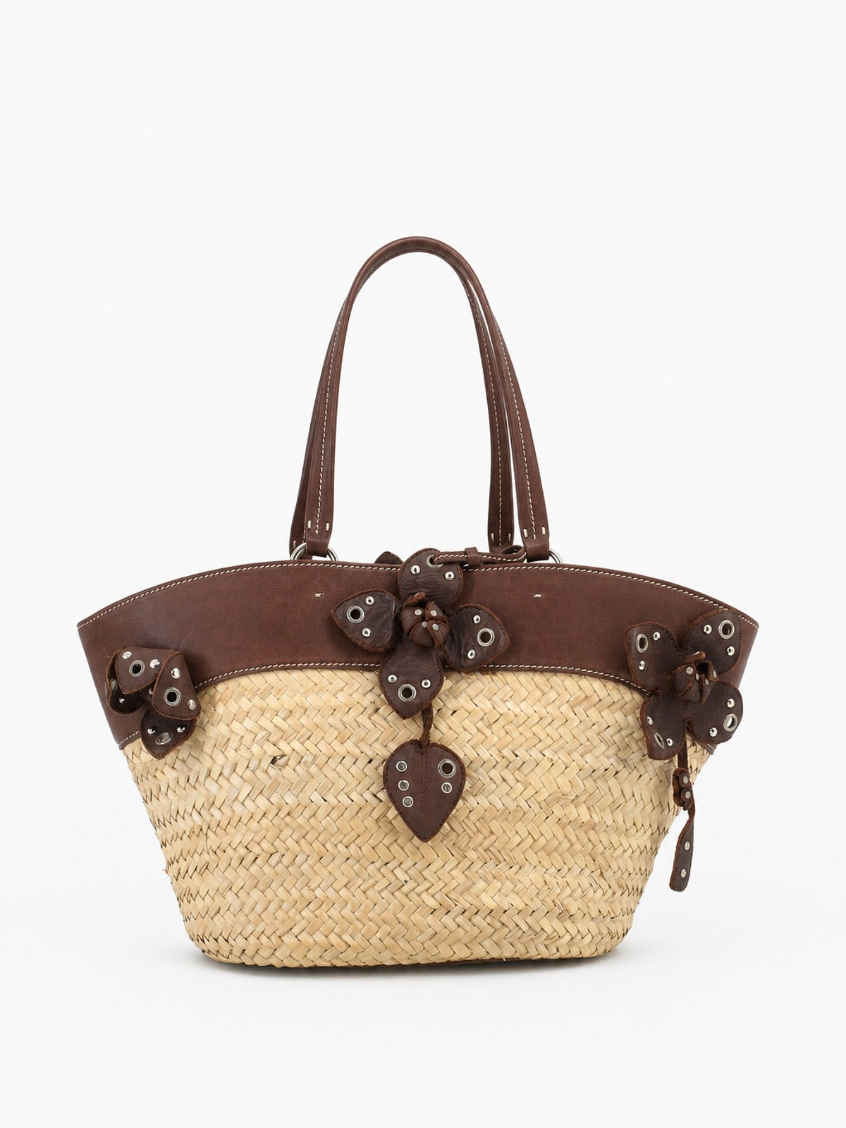 Miu Miu Shoulder Bag Brown Raffia