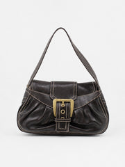 Celine Shoulder Bag Brown Leather