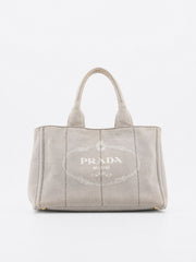 Prada Medium Canapa Grey Canvas