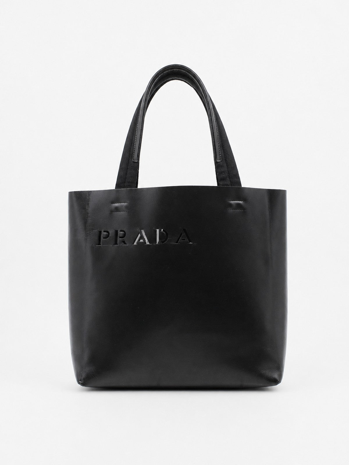 Prada Hand Bag Black Leather