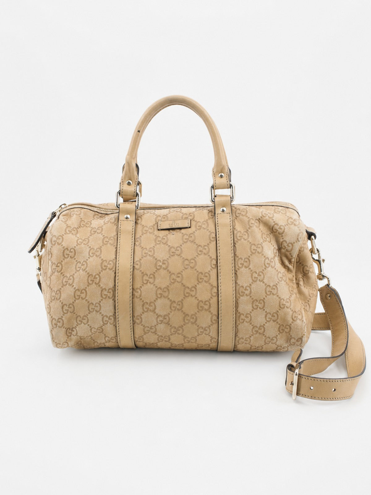 Gucci Hand Bag Beige Leather
