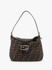 Fendi Double Flap Mamma Brown Canvas