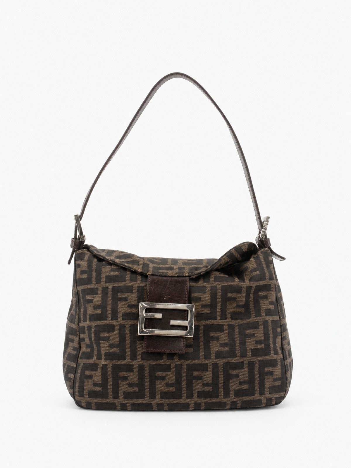 Fendi Double Flap Mamma Brown Canvas